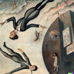 the discovery of gravity, painting by Otto Dix generated by DALL·E 2